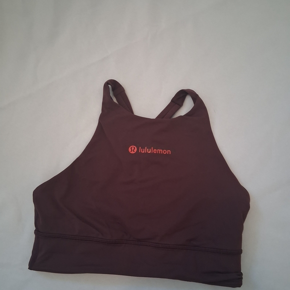 lululemon athletica Tops - lululemon athletica High-Neck Sports Bra - Deep Burgundy